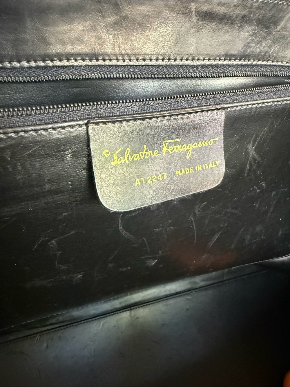 Salvatore Ferragamo Black and Cream Shoe-Print Travel Tote with Gold Hardware - Picture 13 of 15